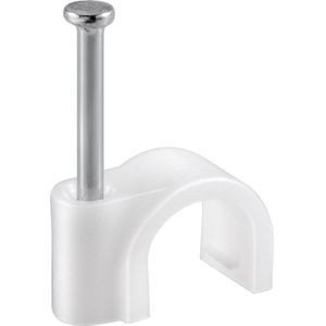 Kabelclip met Spijker - Rond - 12mm - 100 stuks - Wit