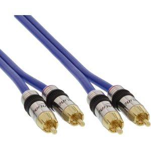 Stereo Tulp Kabel - Verguld - Premium - 20 meter - Blauw