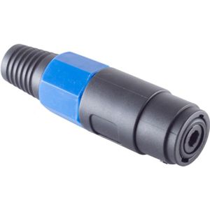 NL4 Speaker Connector (m) - Schroefbaar - Met Grommet - Zwart/Blauw