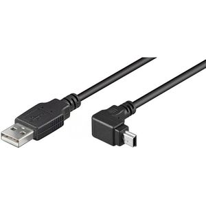 USB 2.0 kabel USB A - USB mini B  5 pins Haaks 1,8m