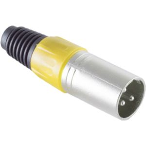 Soldeerbare XLR 3-pin Connector (m) - Met Trekontlasting - Metaal - Geel