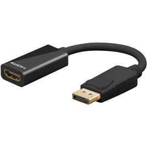 DisplayPort v1.2 naar HDMI (v) Verloopkabel - 4K 30Hz - 0,15 meter - Zwart