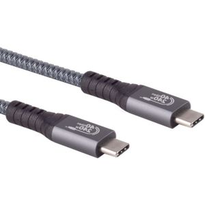 USB-C Kabel - USB 4 Gen 2x2 - 240W laden - 1 meter - Zwart