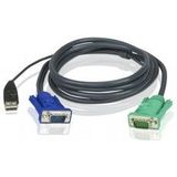 Aten 2L-5202U KVM-Kabel VGA+USB 1,8m