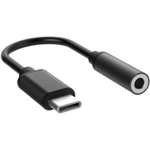 USB-C (m) naar 3.5mm Stereo Jack (v) Adapterkabel - Actief, Met DAC - 0,1 meter - Zwart