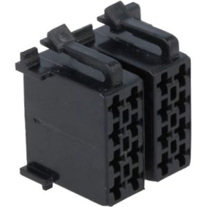 Dubbele ISO Connector Mannelijk - 16-pins - Zwart