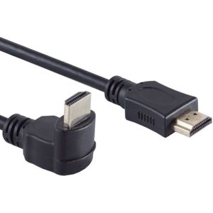 HDMI 1.4 Kabel - 4K 30Hz - 1 kant haaks omlaag - Verguld - 5 meter - Zwart