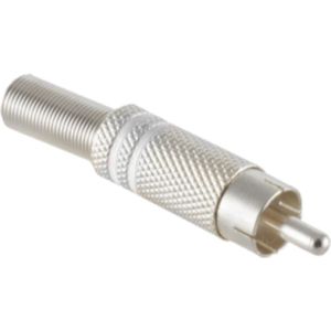 Soldeerbare Mono Tulp Connector (m) - Metaal - Zilver - Wit accent