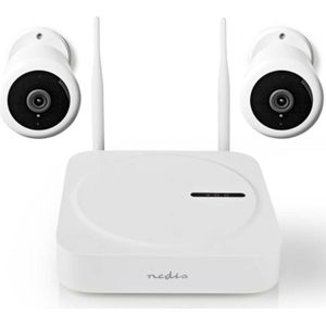 Slimme Wifi Beveiligingsset voor Buiten - 2x IP Camera - Full HD - Net Nachtzicht - Wit