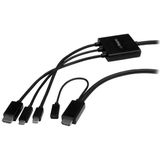 StarTech USB-C, HDMI of Mini DisplayPort naar HDMI converter kabel - 2 m adapterkabel