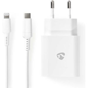 USB-C Thuislader Voedingsadapter - Met 1 meter Lightning Kabel - 20W - Wit