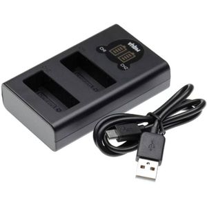 Tweevoudige Accu oplader oplader voor Panasonic BLG10, BLE9 en BLM7E - Met indicator - Zwart