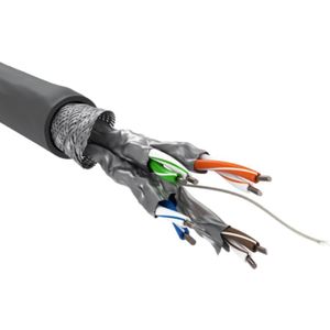 S/FTP CAT6 Gigabit Netwerkkabel - CCA - 23AWG - Stug - 100 meter - Grijs