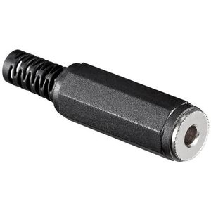 Soldeerbare 3,5mm Mono Jack Connector (v) - Met Grommet - Zwart
