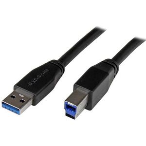 StarTech Actieve USB 3.0 USB-A naar USB-B kabel 5m - USB 3.1 (Gen1) 5Gbps verlengkabel