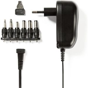 Universele AC/DC Adapter 12 Watt - 3 tot 12V met verwisselbare pluggen
