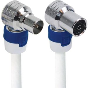 4G Coax Antennekabel - IEC Haaks (m) - IEC Haaks (v) - Hirschmann connectoren - 25 meter - Wit