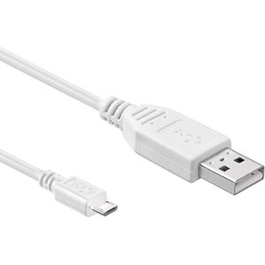 USB-A naar Micro USB-B Kabel - USB 2.0 - 5 meter - Wit
