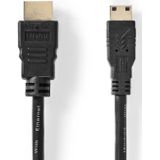 Mini HDMI - HDMI Kabel - 4K 30Hz - Verguld - 1 meter - Zwart