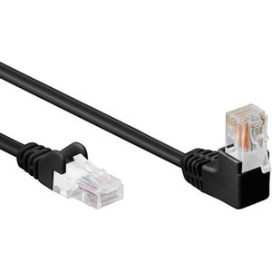 UTP CAT5e Gigabit Netwerkkabel - 1 kant haaks - CCA - 1 meter - Zwart