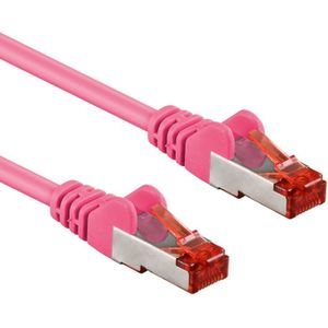 S/FTP CAT6 Gigabit Netwerkkabel - CU - 0,25 meter - Roze