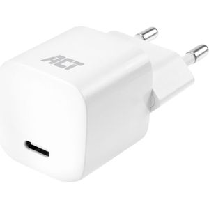 ACT USB-C Thuislader Voedingsadapter 20W - Met Powerdelivery - Wit
