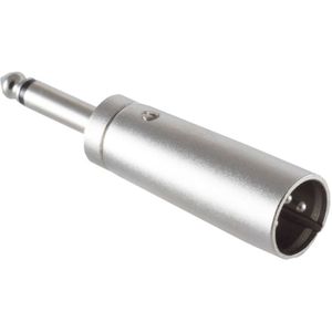 XLR 3-pin (m) - 6,35mm Mono Jack (m) Adapter - Metaal