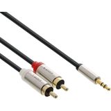 InLine 3,5mm Jack - Tulp Stereo Audio Slim Kabel - 1 Meter