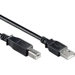 USB-A naar USB-B Aansluitkabel - USB 2.0 - 5 meter - Zwart