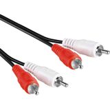 Stereo Tulp Kabel - 20 meter - Zwart