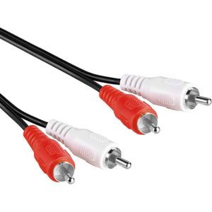 Stereo Tulp Kabel - 20 meter - Zwart