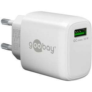 USB Voedingsadapter 18W - QC 3.0 - Geschikt voor Samsung, Apple, Huawei e.d. - Wit