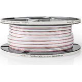 Luidspreker kabel (CU koper) - 2x 2,50mm² / wit - 50 meter