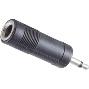 6,35mm Stereo Jack (v) - 3,5mm Mono Jack (m) Adapter - Zwart