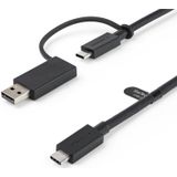 StarTech 1 meter USB-C Kabel met USB-A Adapter - Hybride Dock