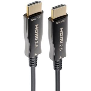 Actieve HDMI 2.0 Kabel - 4K 60Hz - Verguld - 15 meter - Zwart