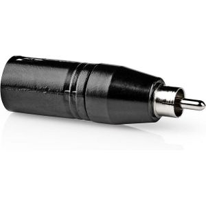 XLR 3-pin (m) - Mono Tulp (m) Adapter - Metaal - Zwart