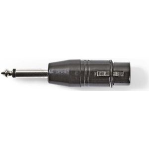 XLR 3-pin (v) - 6,35mm Mono Jack (m) Adapter - Zwart
