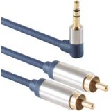 Stereo Tulp (m) - 3,5mm Stereo Jack Haaks (m) Kabel - Verguld - Premium 3 meter - Blauw