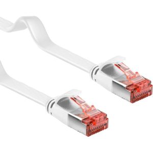 FTP CAT6 Gigabit Netwerkkabel - plat - CU - 10 meter - Wit