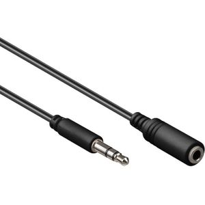 3,5mm Stereo Jack Verlengkabel - 1 meter - Zwart