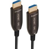 Actieve HDMI 2.1 Kabel - 8K 60Hz - Verguld - 30 meter - Zwart