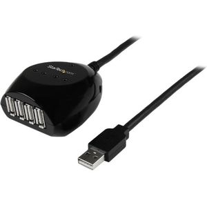 StarTech 15 m USB 2.0 actieve kabel met 4-poorts hub