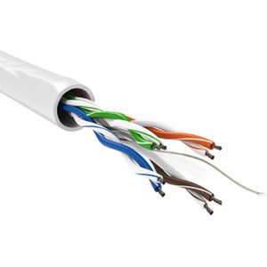 UTP CAT6 Gigabit Netwerkkabel - CCA - 24AWG - Soepel - 100 meter - Wit