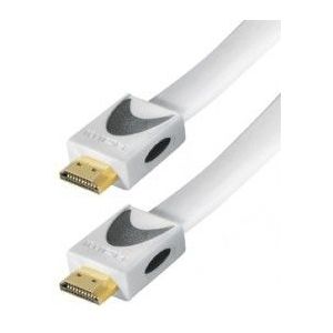 HDMI 1.4 Kabel Verguld 5m Plat Wit