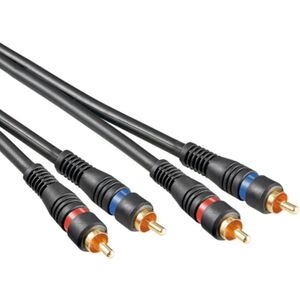 Tulp stereo audio kabel - verguld / koper - 5 meter