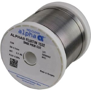 Fluitin 60/40 Soldeertin - 0,5mm - Loodhoudend - Met Flux - 500 gram
