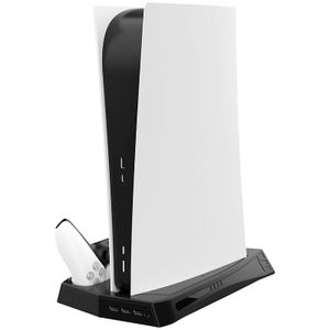 4-in-1 oplaadstation voor PlayStation 5 - 3x USB-A oplaadpoort - Koelventilatoren - Zwart/Wit