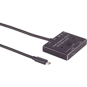 USB-C Schakelaar - 2 poorts - USB 3.2 Gen 2 - Zwart