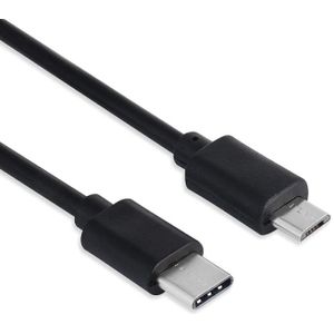 USB Micro B naar USB-C snellaadkabel - USB2.0 - tot 3A / zwart - 0,50 meter